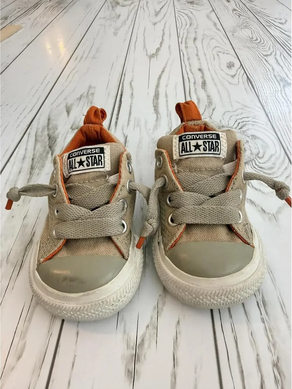 Converse Toddler 3 Chuck Taylor All Star Low Tan Orange Slip-On